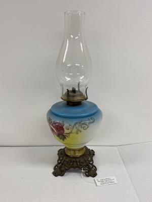 Oil Lamp - blue and yellow