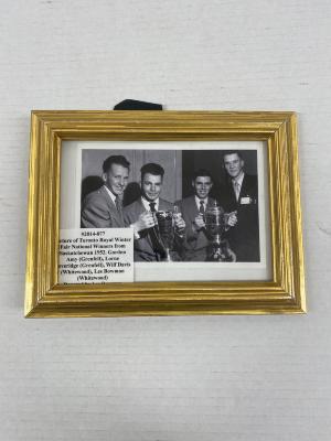 Picture of Toronto Royal Winter Fair Winners from Saskatchewan 1952. Gordon Amy (Grenfell), Lorne Loveridge (Grenfell), Wilf Davis (Whitewood), Les Bowman (Whitewood) 