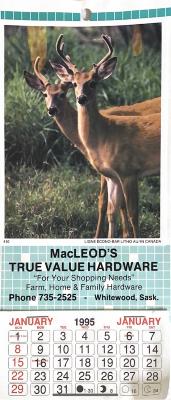 MacLeods True Value Hardware Calendar of 1995