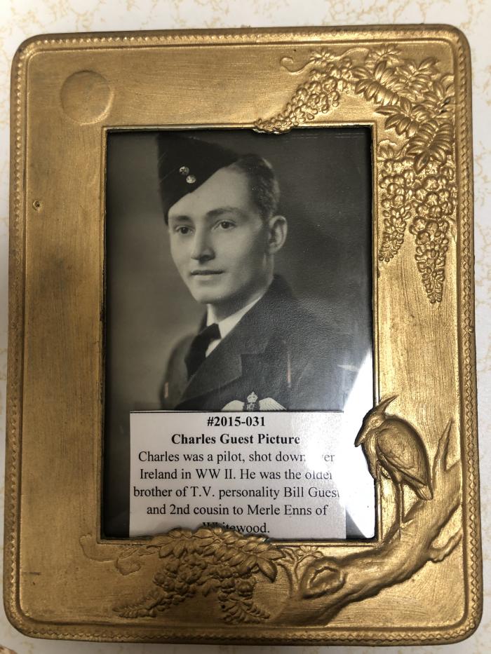 Charles Guest Picture- Charles was a pilot, shot down over Ireland in WW II. He was the older brother of T.V. personality Bill Guest and 2nd cousin to Merle Enns of Whitewood.