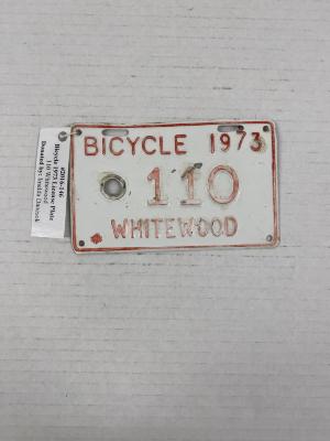 Bicycle 1973 License Plate - 110 Whitewood