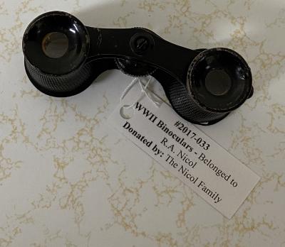 WWII Binoculars - Belonged to R.A. Nicol.