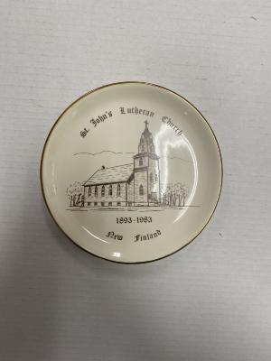 St. John's Lutheran Church Plate - 1893-1983. Belonged to Elaine (Polvi) Tallentire