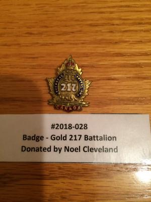 Badge - Gold 217 Battalion