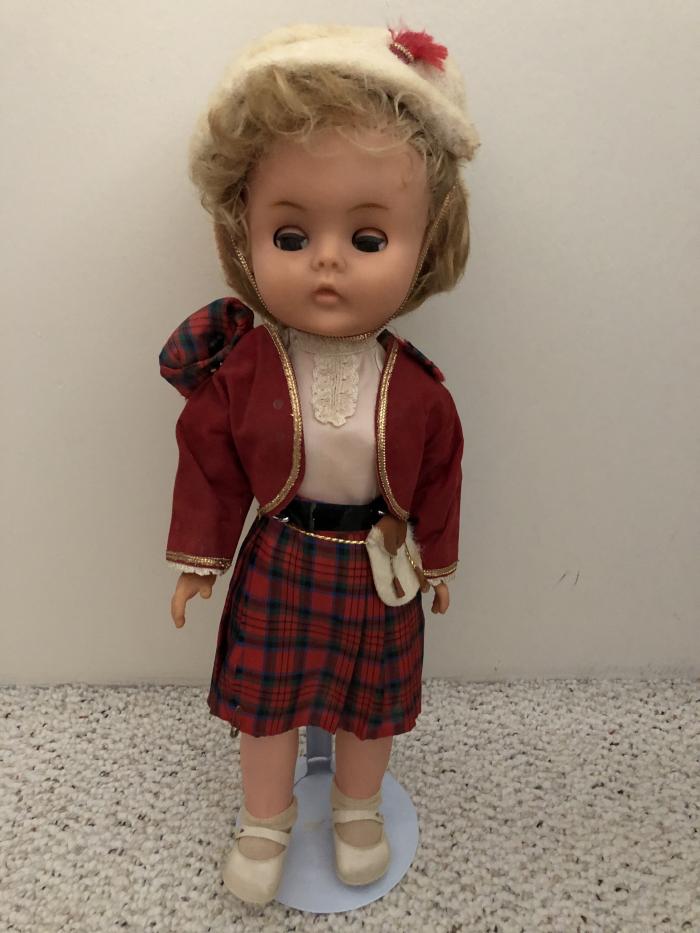 Doll in Tartan Dress