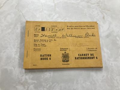 Ration Book of W. B. Hamill