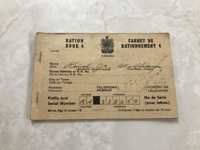 Ration Book of W. Reid Jr.