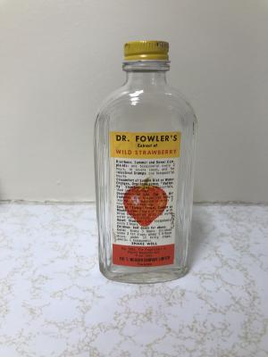 Glass Bottle - Dr. Fowler's Extract of Strawberry