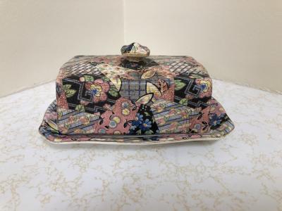 Butter Dish - Cover - Royal Winton - Quilt