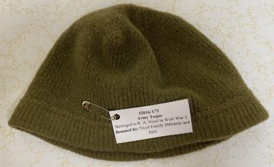 Army Toque. Belonged to R. A. Nicol in World War 2.