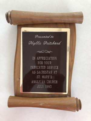 Plaque - Phyllis Pritchard