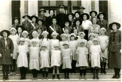 Scouts, Guards, and Sunbeam Groups at Courthouse (c.1920s)