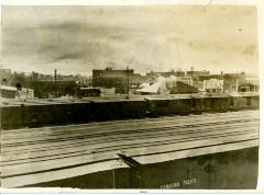 Railroad Tracks and Downtown Swift Current Postcard (c.1918)