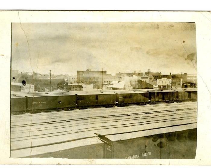 Railroad Tracks and Railway Street Postcard (c.1918)