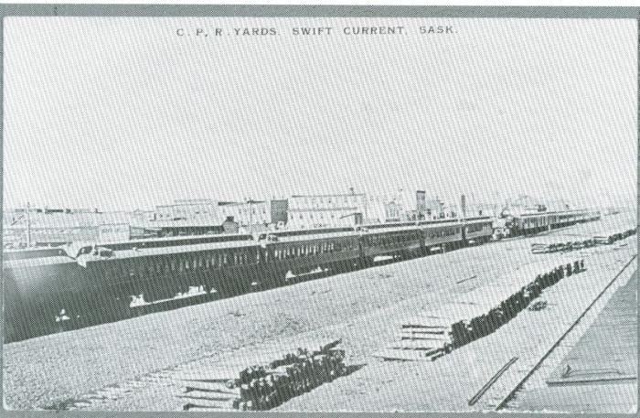 Canadian Pacific Railway Yard, Swift Current;Postcard Copy