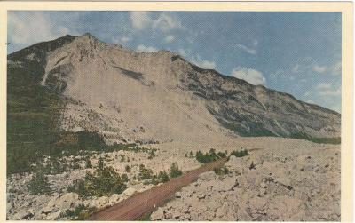 Crowsnest Highway Through Frank Slide, Alberta Postcard