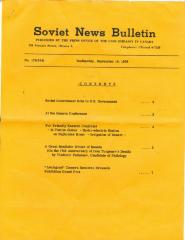 Soviet News Bulletin Soviet News Bulletin