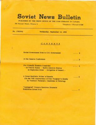 Soviet News Bulletin Soviet News Bulletin