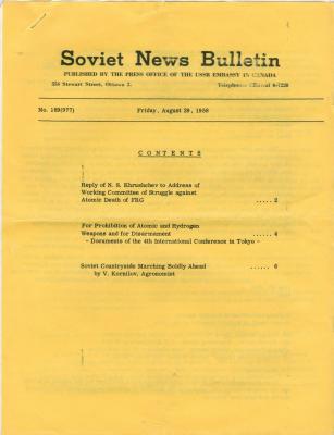 Soviet News Bulletin Soviet News Bulletin