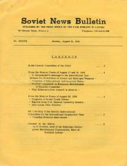 Soviet News Bulletin Soviet News Bulletin