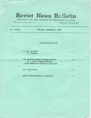 Soviet News Bulletin Soviet News Bulletin