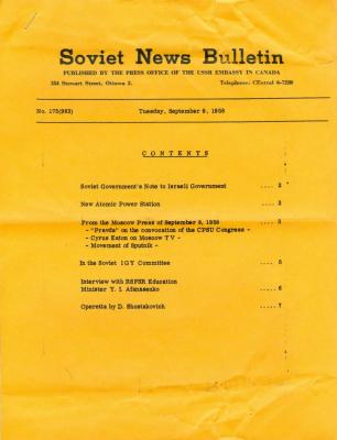 Soviet News Bulletin Soviet News Bulletin