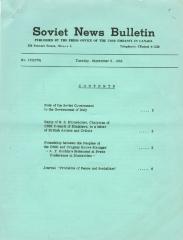 Soviet News Bulletin Soviet News Bulletin