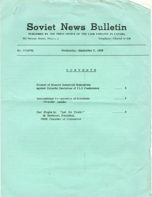 Soviet News Bulletin Soviet News Bulletin