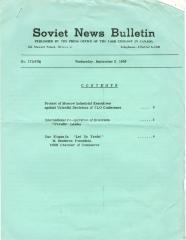 Soviet News Bulletin Soviet News Bulletin