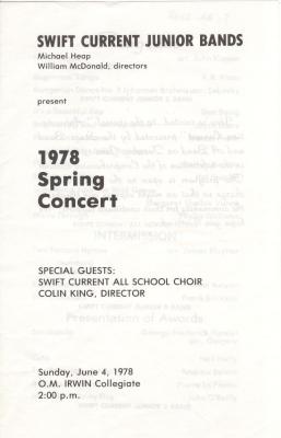 Swift Current Junior Bands Spring Concert (1978)