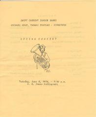 Swift Current Junior Bands Spring Concert Program (1976)