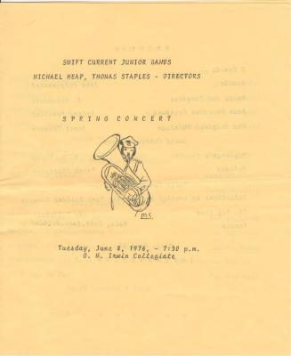 Swift Current Junior Bands Spring Concert Program (1976)