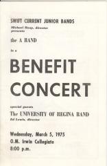 Swift Current Junior Bands Benefit Concert Program (1975)