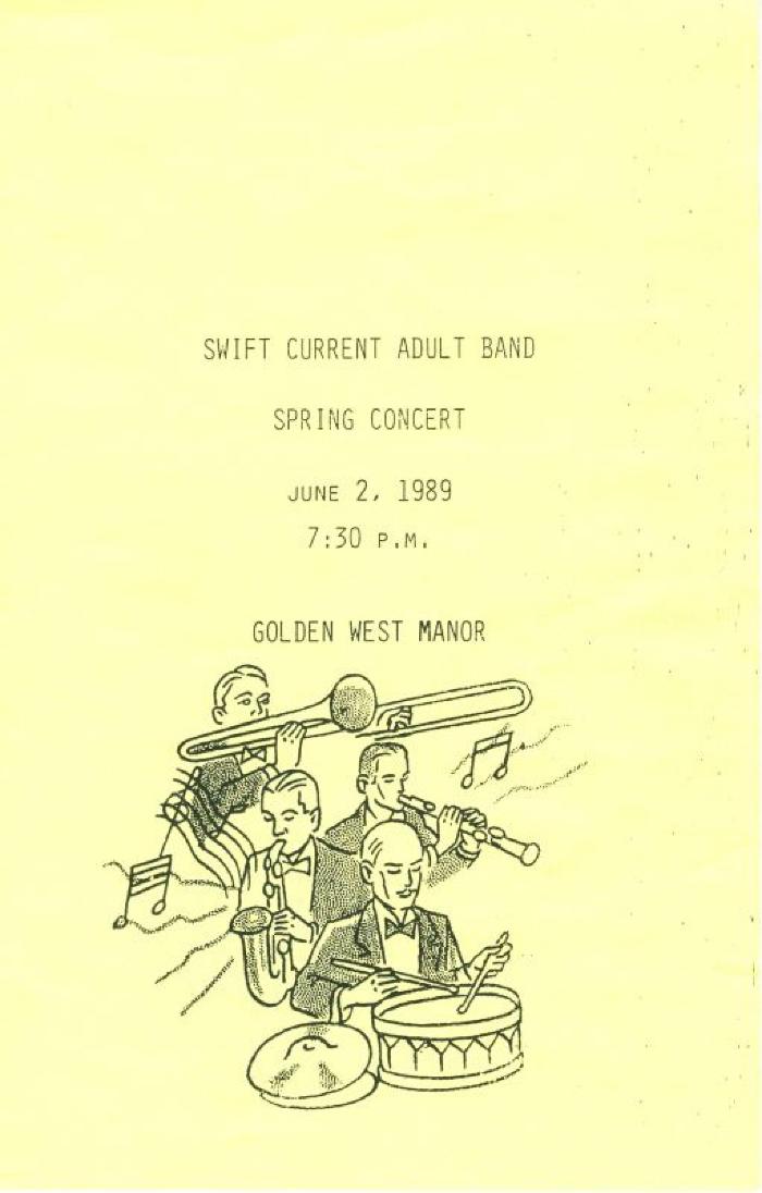 Swift Current Adult Band Concert Brochure (1989-06-02)