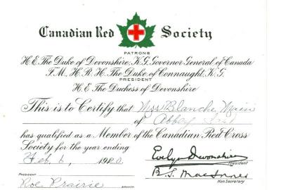 Red Cross Society Certificate