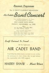 Swift Current Squadron Air Cadets Band Concert No. 31 Program (1946-11-01)