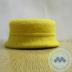 Yellow Pillbox Hat with Jeweled Pendant