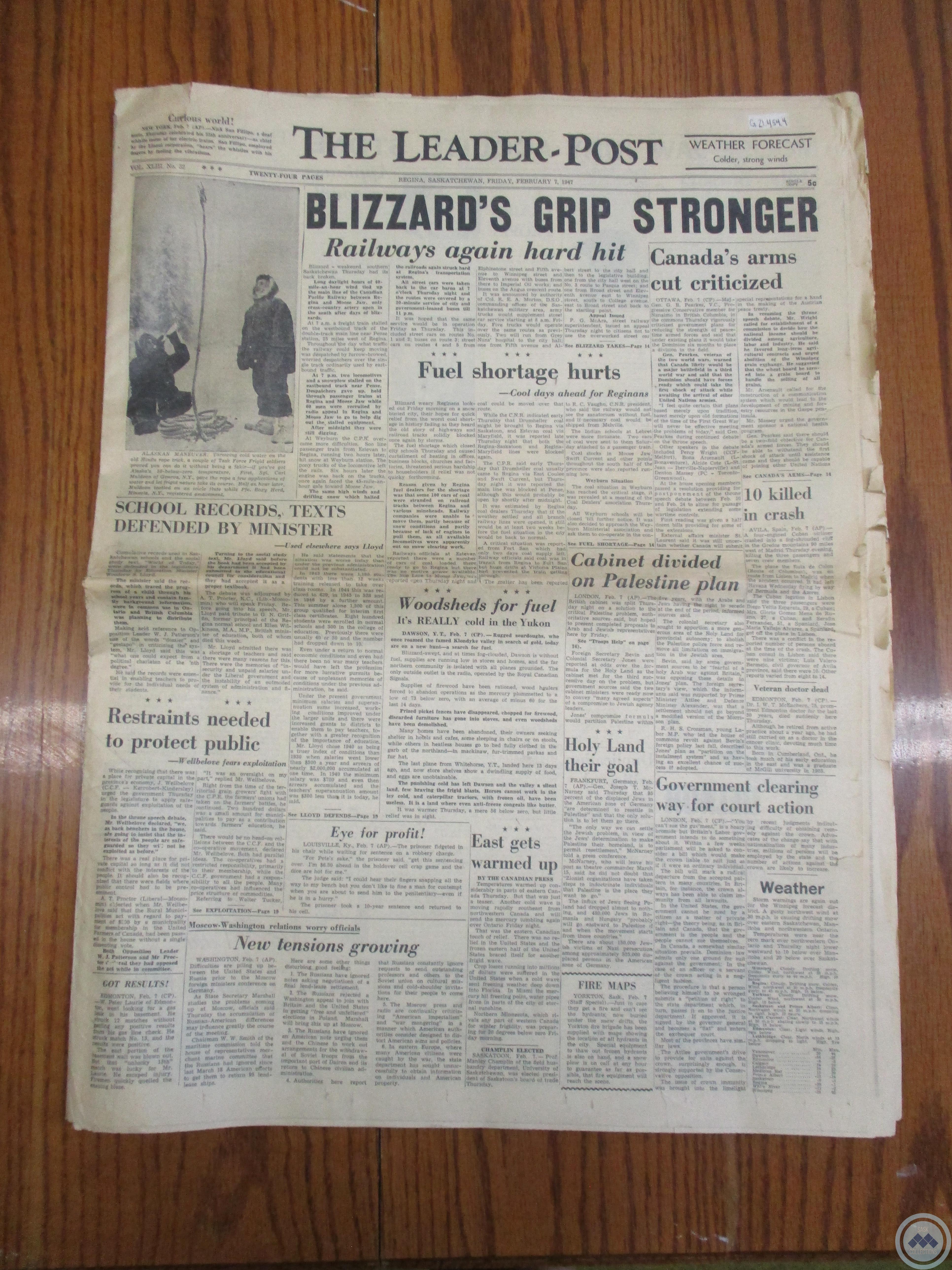 The Leader-Post: “Blizzard’s Grip Stronger” (February 7, 1947)