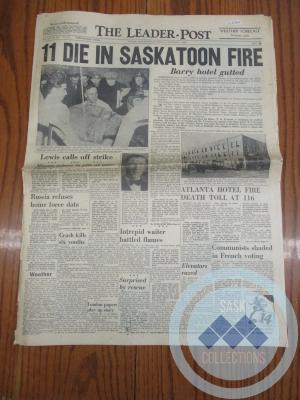 The Leader-Post: “11 Die in Saskatoon Fire” (December 9, 1946) 