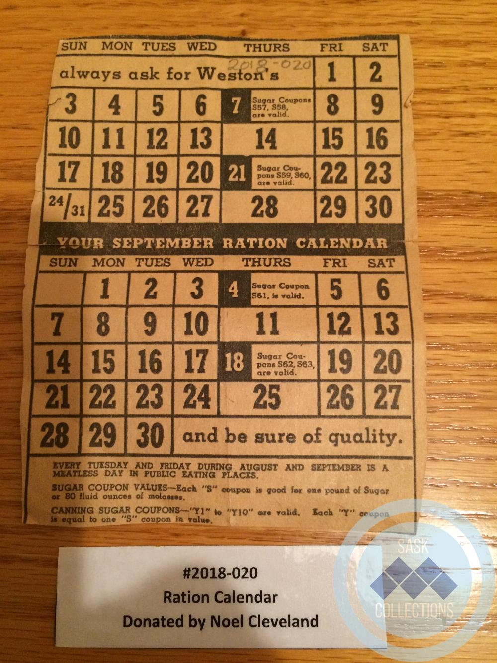 Ration Calendar