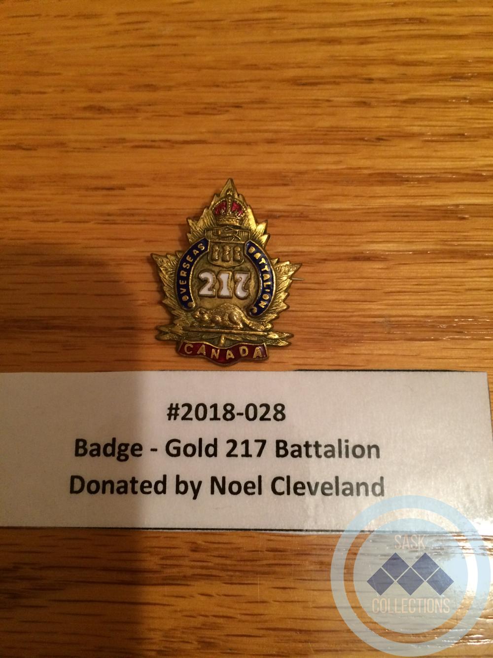 Badge - Gold 217 Battalion