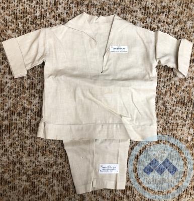 Child's beige suit - pants - worn by Dale Armstrong