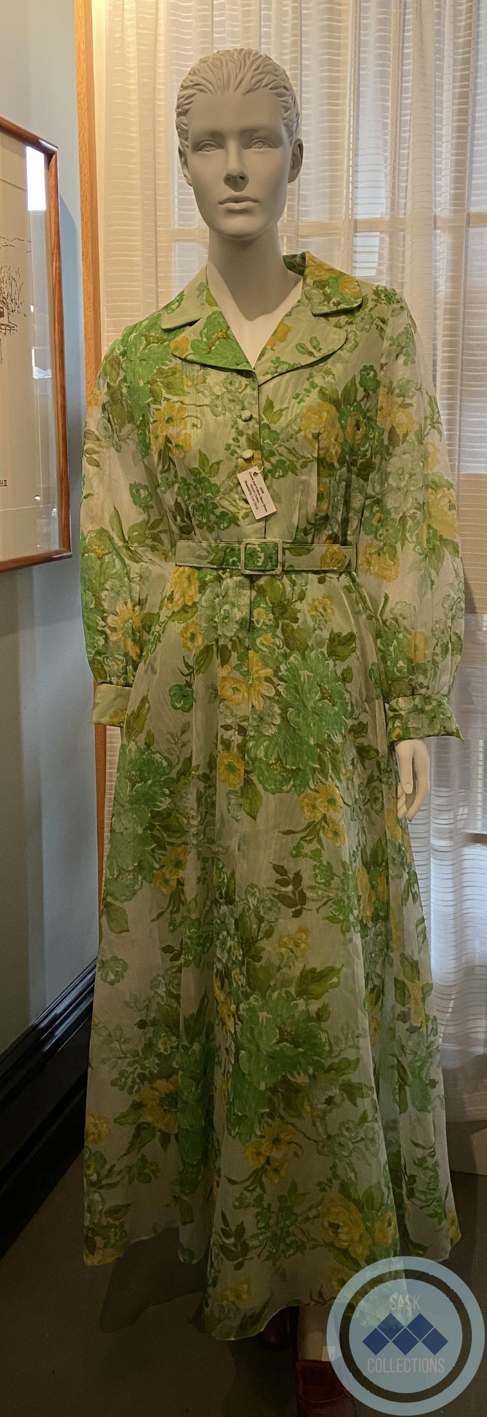 Green and Yellow Sheer Dress