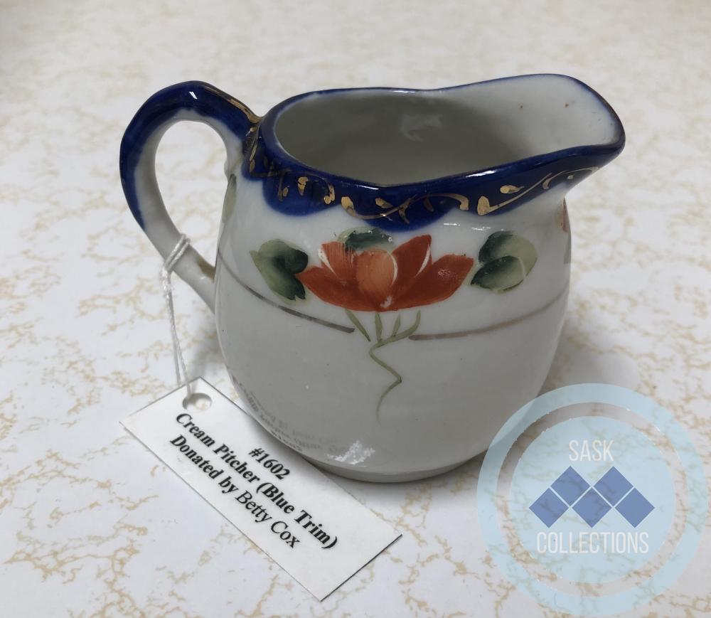 Cream Pitcher (Blue Trim)