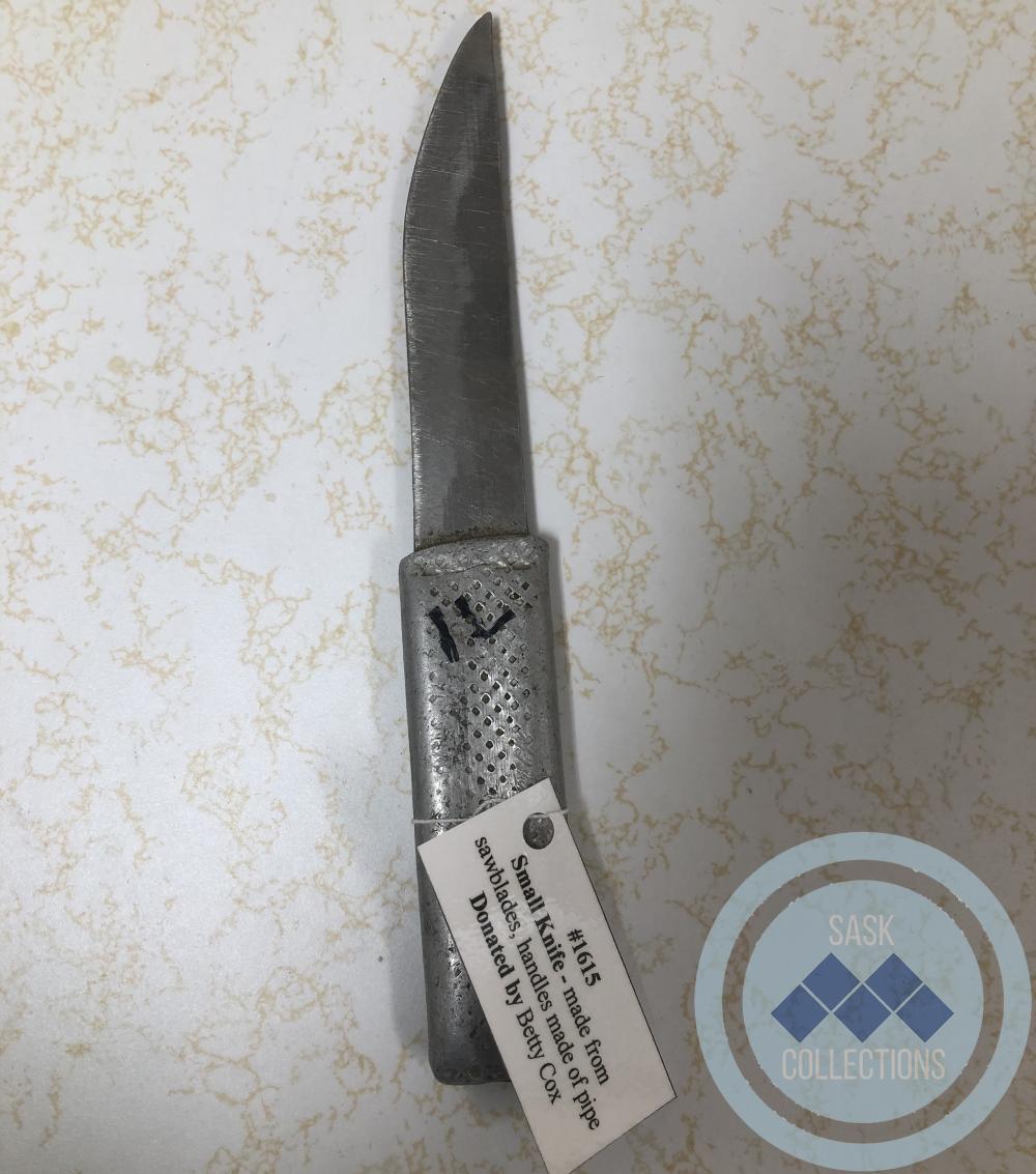 Small Knife - made from sawblades, handles made of pipe
