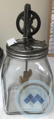 Butter Churn - Glass with wooden paddle