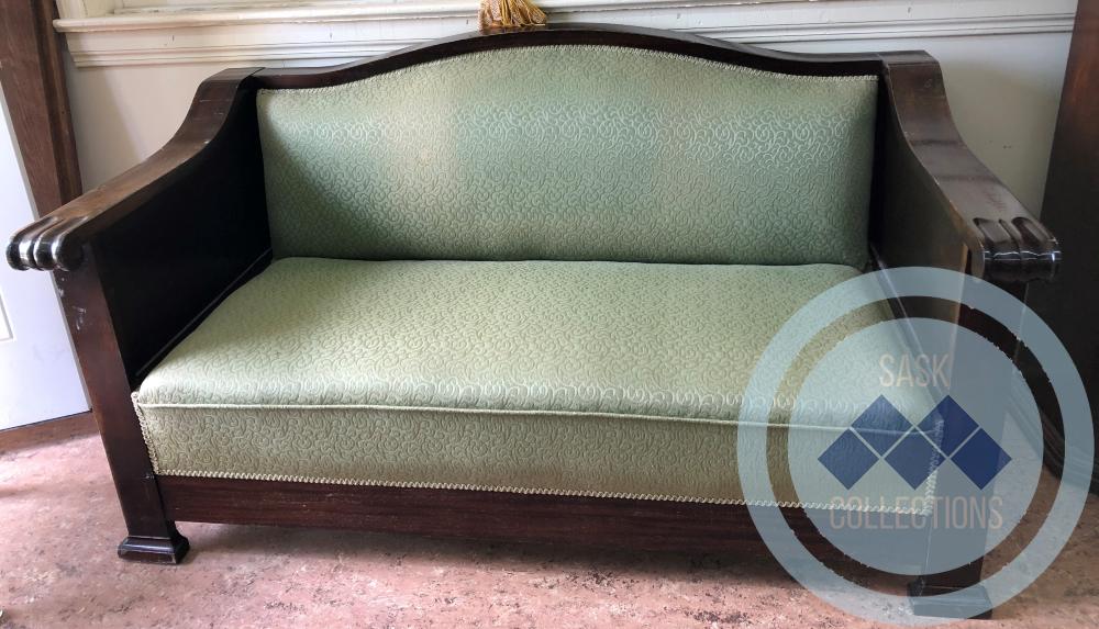 Sofa with heavy wood frame