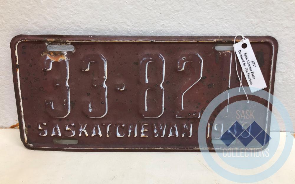 Saskatchewan License Plate