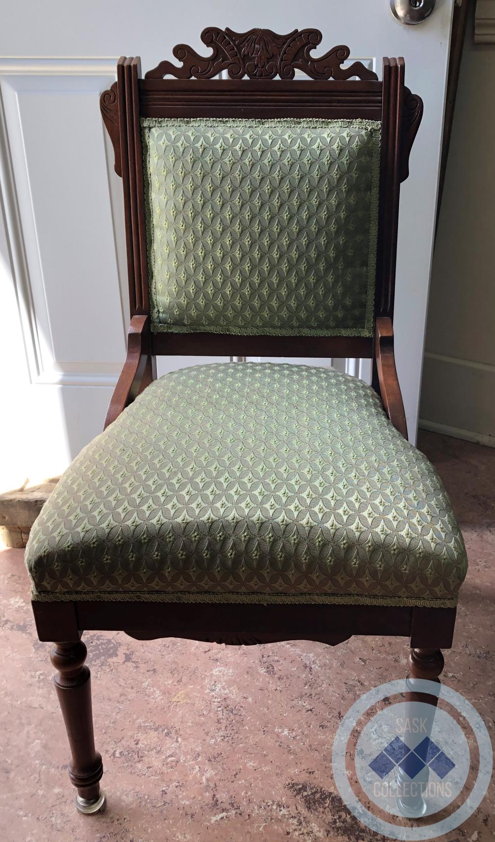 Chair - green upholstered