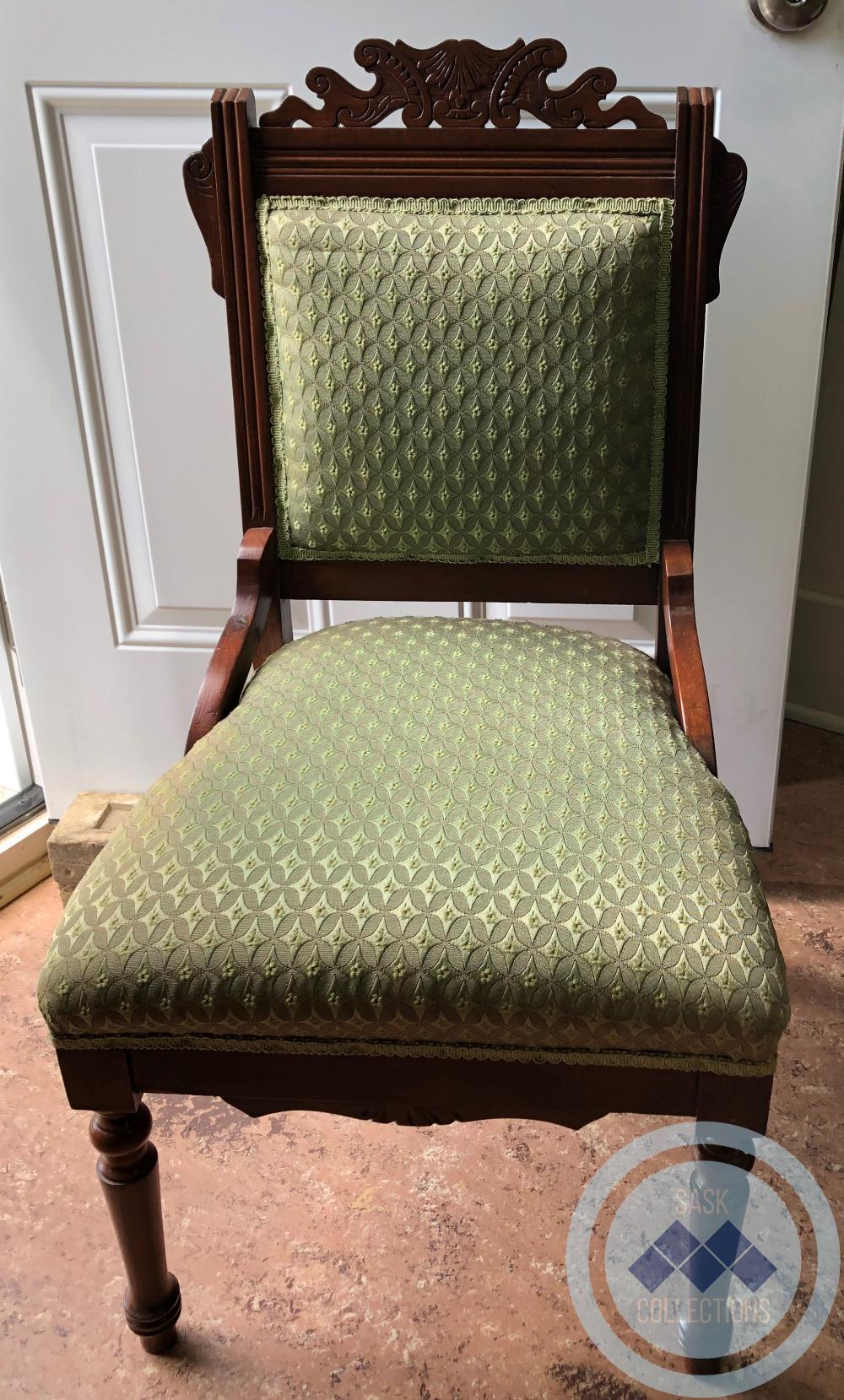 Chair - green upholstered